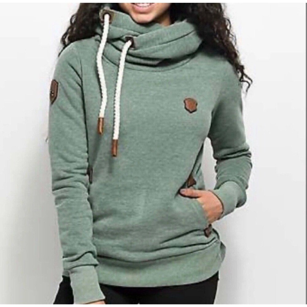 Naketano womens hoodie size Medium light olive green